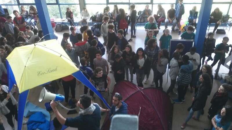 תלמידי בית הספר התיכון שליד האוניברסיטה העברית // צילום: מועצת התלמידים